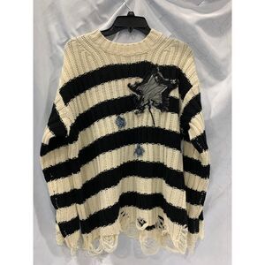 Mello Star Denim Horizontal Striped Sweater